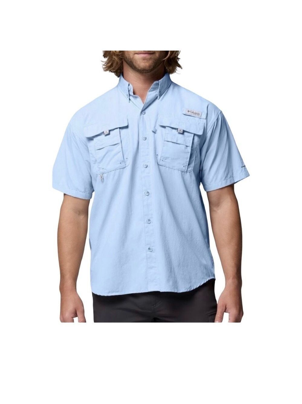 Columbia Men's Sky Blue Casual Button Down Shirt